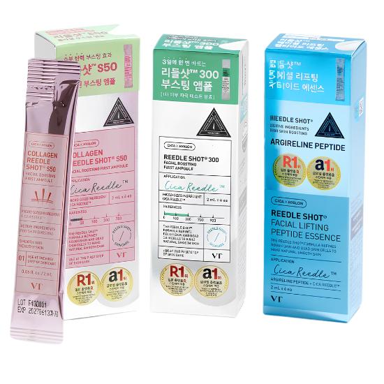 VT Reedle Shot S50+Reedle Shot 300+Reedle Peptide Essence | Korea Daiso Exclusive Reedle Trial Kit
