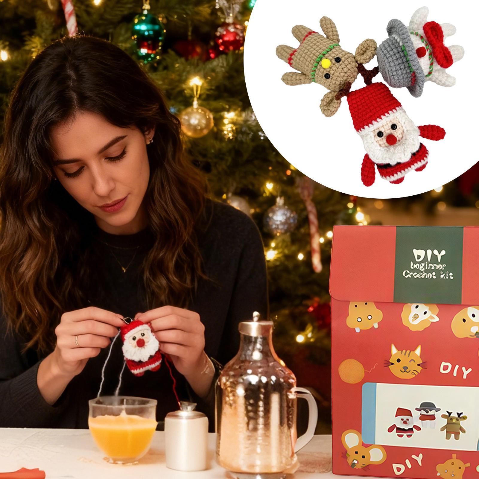 

Crochet Christmas Kit DIY Knitting Set Holiday Decor Doll Knitting Kit For Adults Teens DIY Enthusiasts Beginners Craft Lovers CHINA