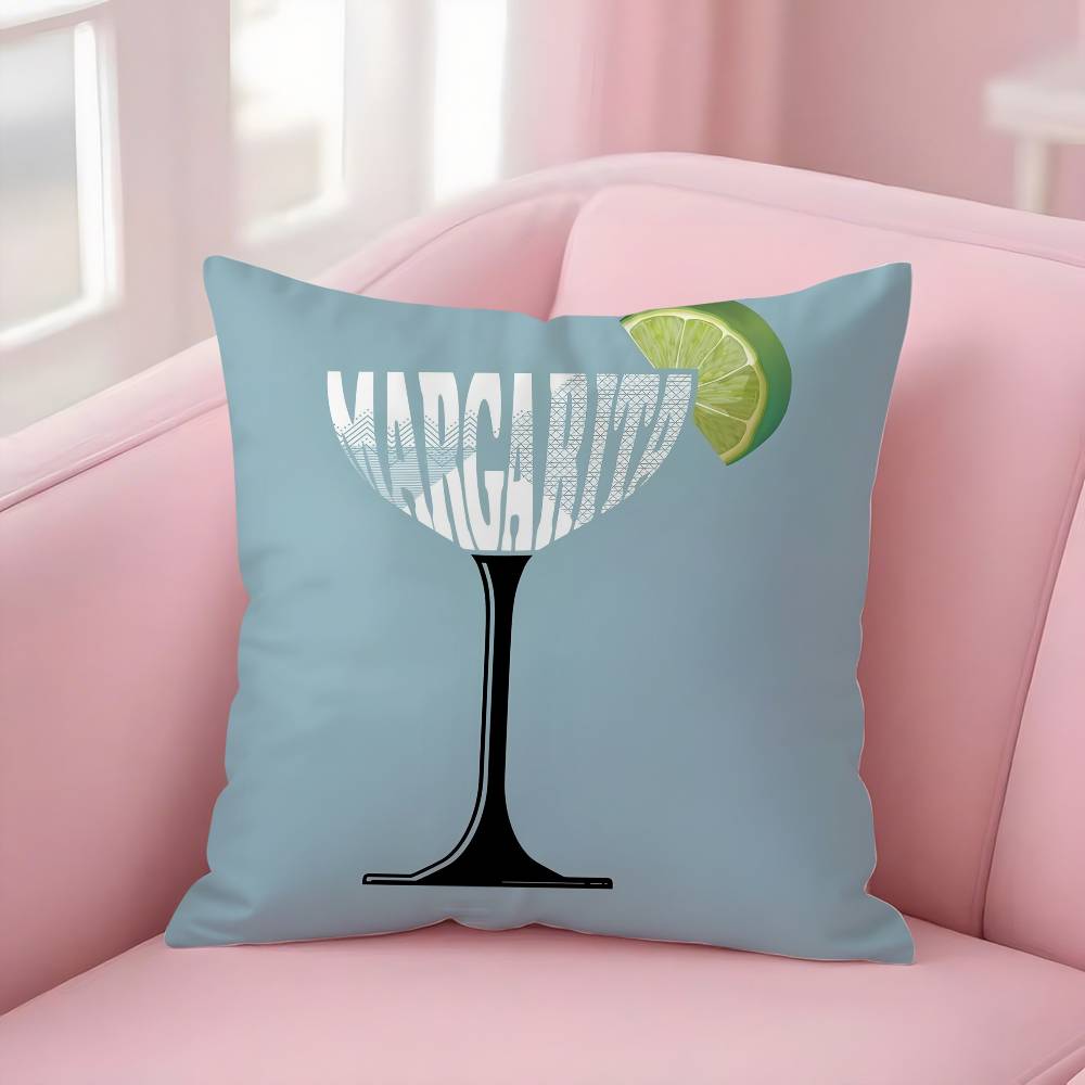 Margarita Cocktail Kunst Kissenbezug Weicher Plüschstoff Beidseitiger Druck Dekorative Wohnzimmer Heimdekoration Geschenk Kissenhülle