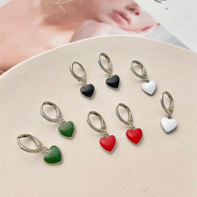 Lovely Heart Hoop Earings For Women Red Heart Hoops Earrings Jewelry