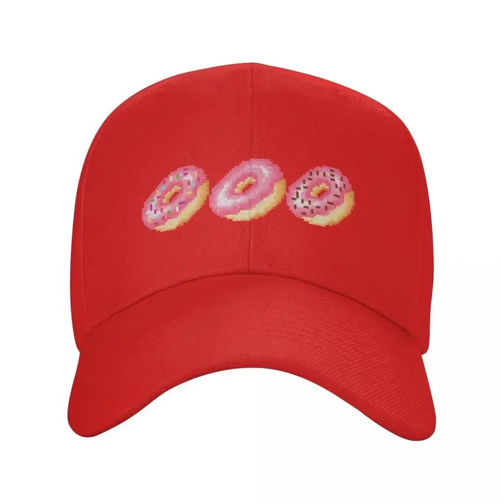 Declicious Retro Pixel Glazed Donut Baseball Cap Birthday Rugby Brand Unisex Cap Hood Baseball Unisex Womens