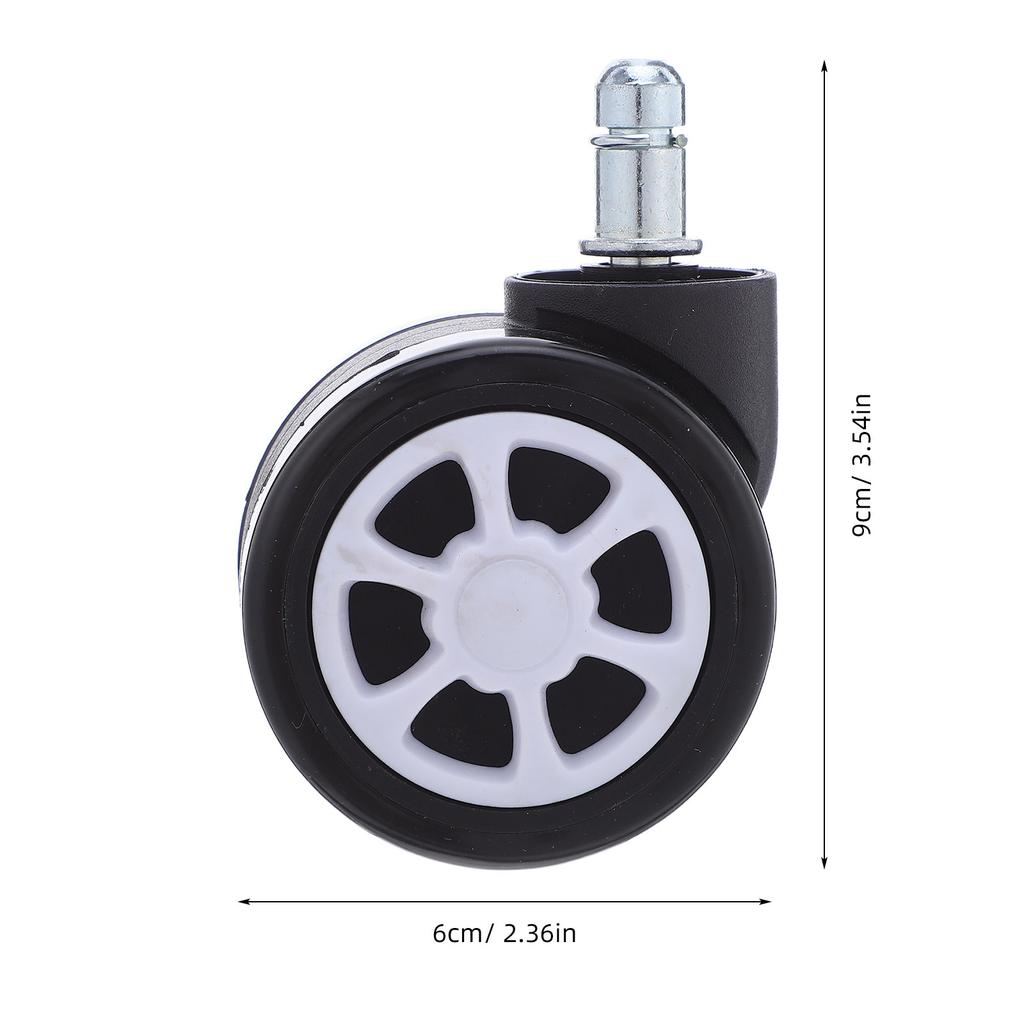 5Pcs Computer Desk Chair Wheels Swivel Stem Casters Heavy Duty Replacement Chair Wheels Smooth Rolling Hardwood Floor Use