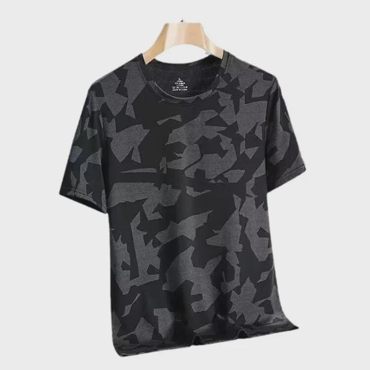 Men's Trendy Camouflage Ice Silk Short-Sleeve T-Shirt - Lightweight and Versatile for Summer