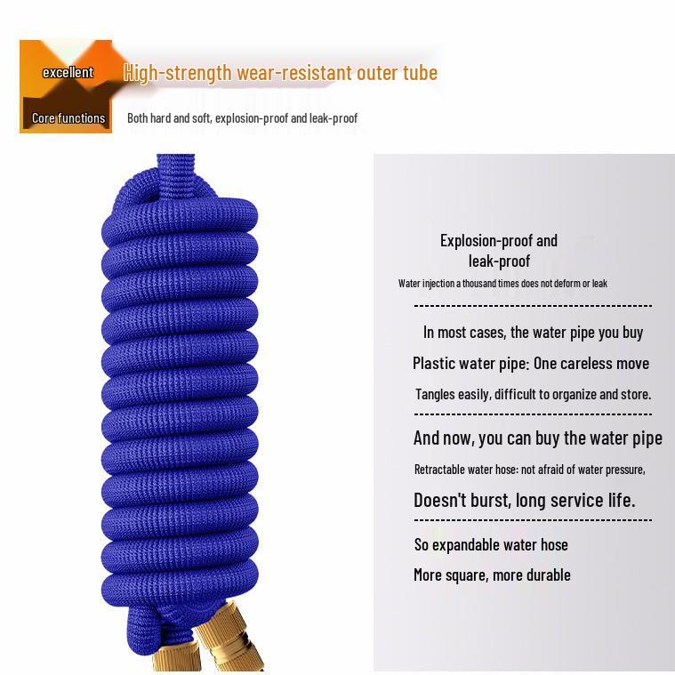 Garden Retractable Water Hose & High-Pressure Car Wash Gun Set with Horticulture Sprinkler Nozzle