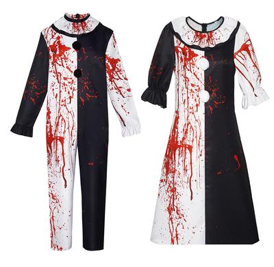 Anime Scary Terrifier 3 Cosplay Costume Bloody Halloween Clown Terrifier Dress Or Jumpsuit For Adult Men Women Party Clothing