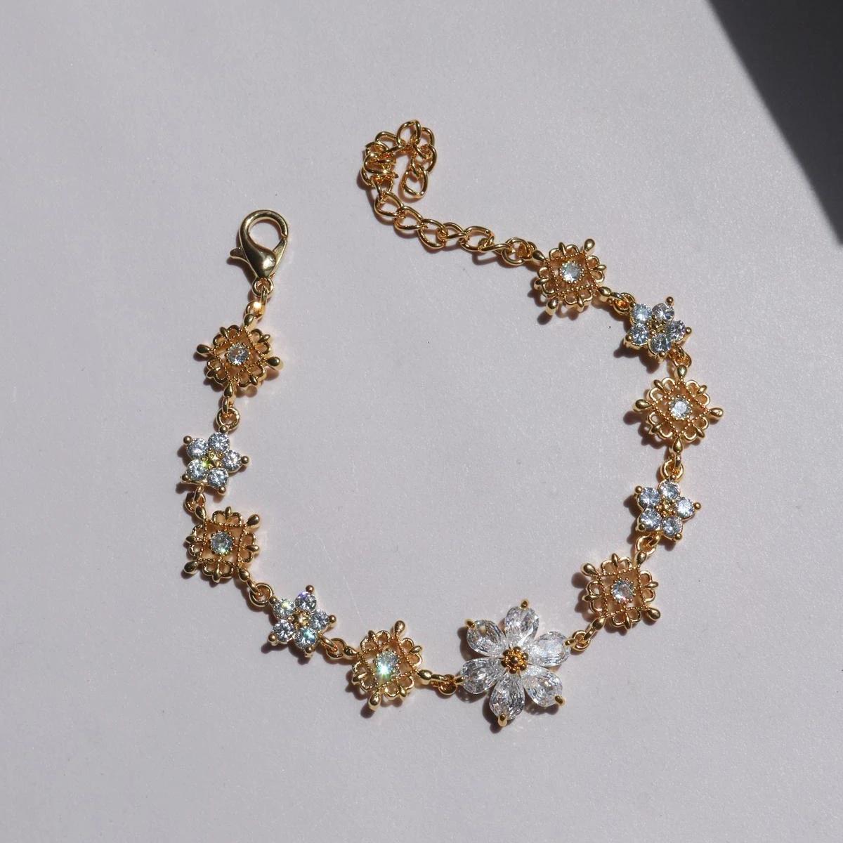 

Fresh And Sweet Flower Cute Purple Sunflower Princess Niche Light Luxury Women S Bracelet