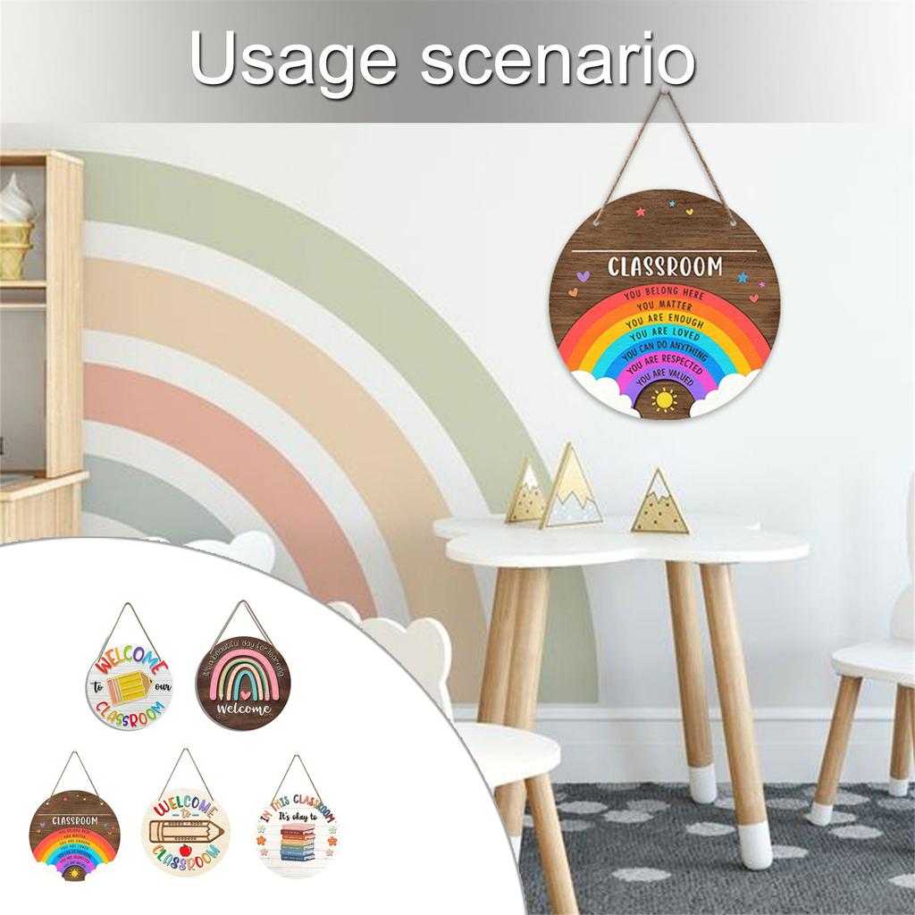 Personalized Classroom Door Sign Welcome Signs for Classroom Door Decorations Back To School Door Hanger Wreath Gift