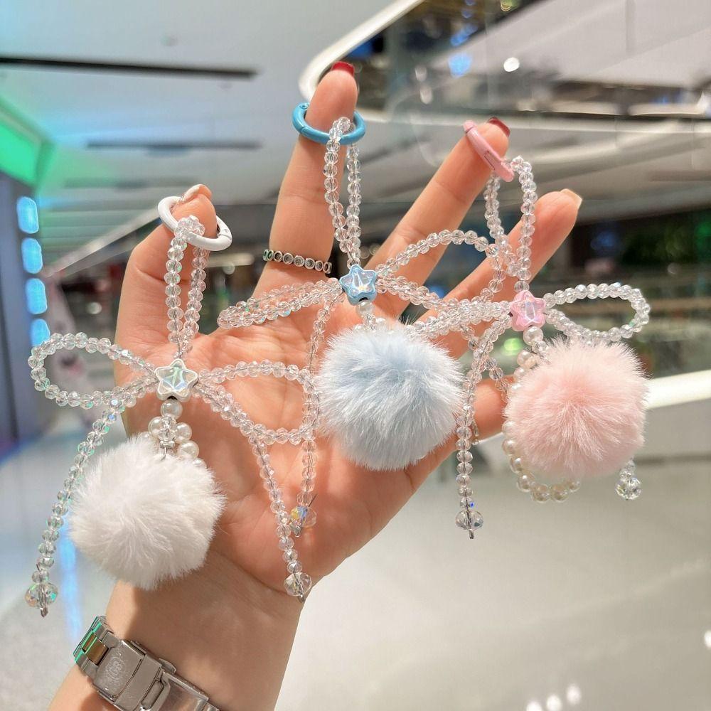 

Handmade Bowknot Mobile Phone Chain Acrylic Sweet Girls Phone Strap Female Lady Girl розовый