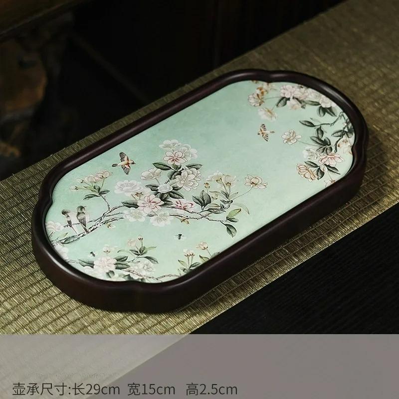 29x15x2.5cm New Household Bamboo Water Absorbing Tea Tray, Chinese Retro Dry Tea Tray