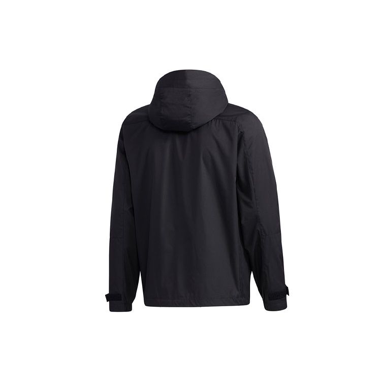 adidas Tiro 19 Lightweight Hooded Windbreaker Jacket Regular Fit Water Repellent Outdoor Sportswear Men Black GF4019