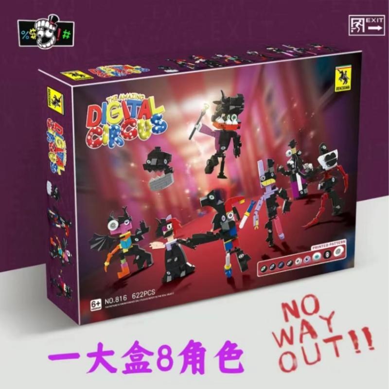 Elegant Box Hot The Amazing Digital Circus Pomni Jax Joker Rabbit Building Block Set DIY Model Toys Kids Birthday 2024 Gift
