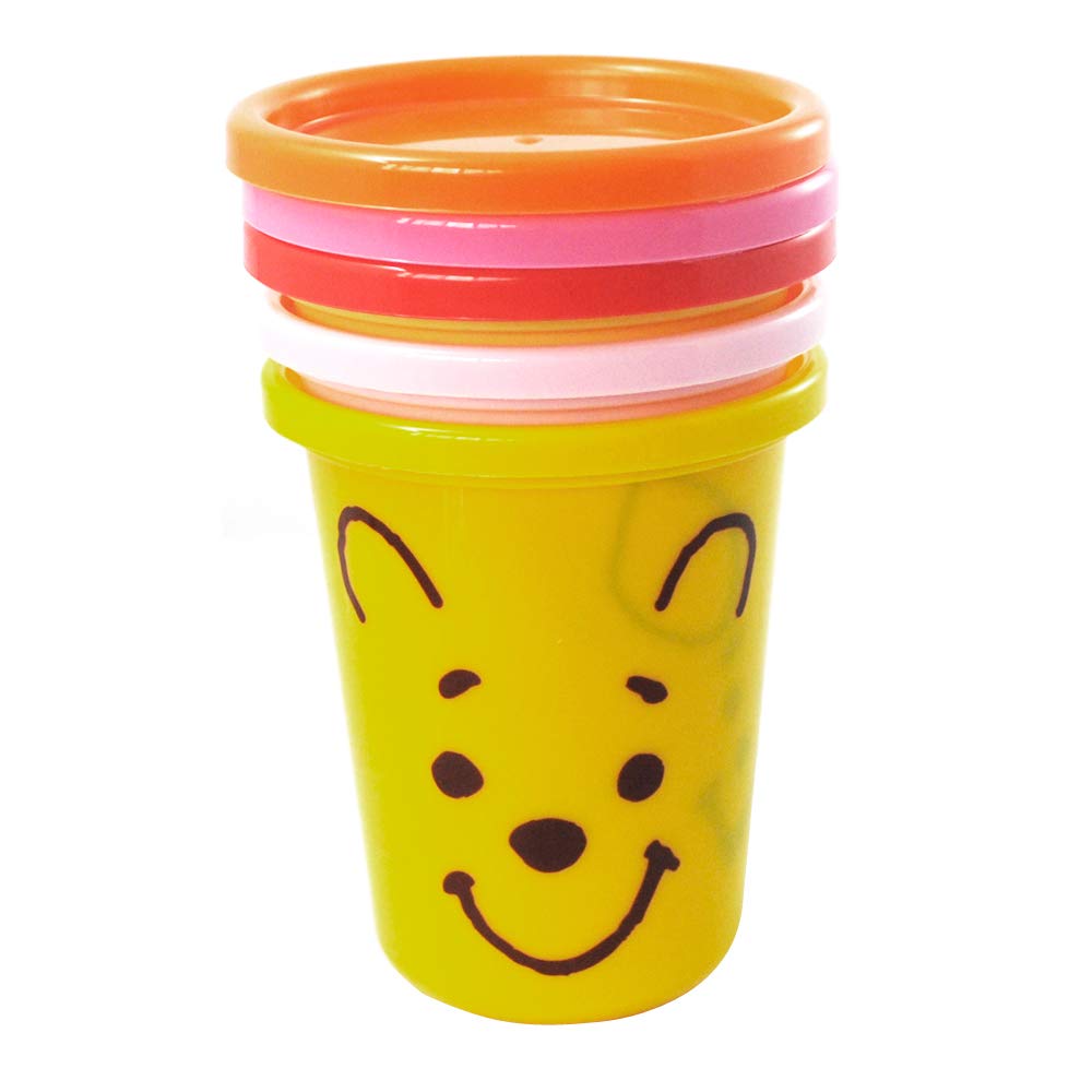 Skater Tumblers with Winnie the Pooh Disney Made In Japan Straws, 320ml, Face, Design, SIH3ST,