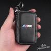 Leather Car Badge Key Bag Keychain Storage Pendant For BMW M Sport 1 3 5 7 Series X1 X2 X3 X4 X5 X6 X7 Keyring Auto Accessories HYU9