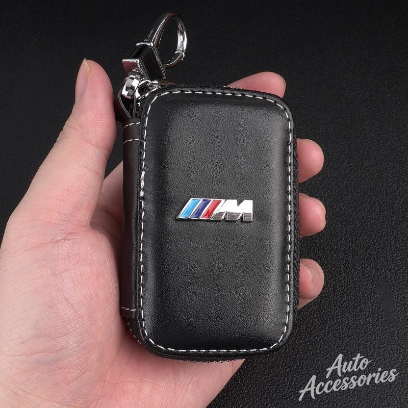 Leather Car Badge Key Bag Keychain Storage Pendant For BMW M Sport 1 3 5 7 Series X1 X2 X3 X4 X5 X6 X7 Keyring Auto Accessories HYU9
