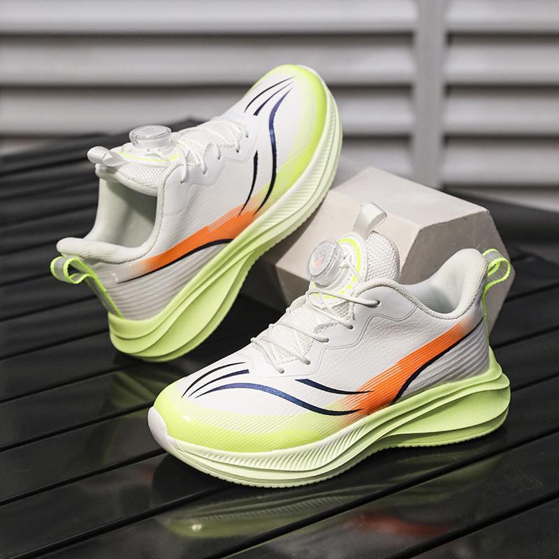 

Children s running shoes men s rotating button free lace-up new racing big children s primary school sports running shoes 31