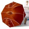 Opera d'arte Palla da Basket Fiammeggiante Ombrello Automatico da Esterno Design Retrattile con 8 Stecche Resistenza Leggero Regalo Perfetto per Amici Famiglia
