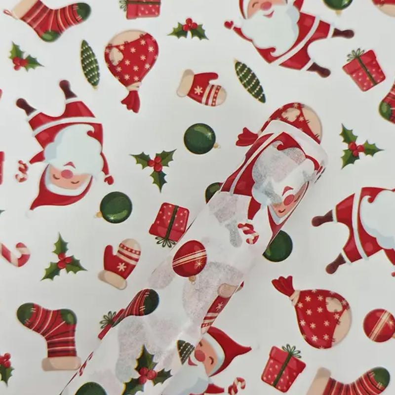 10pcs Snow Pear Paper Christmas Santa Claus Light Elements Gift Wrapping Paper Christmas Packaging Decorative Paper