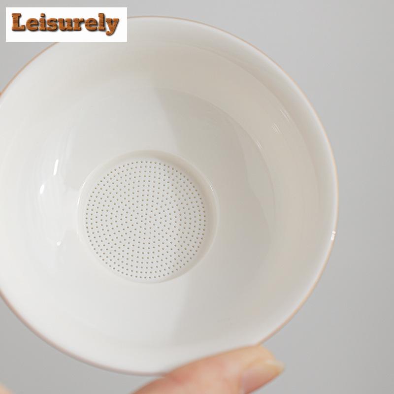 Dehua White Porcelain Landscape Tea Infusor Japanese Tea Diffuser Tea Strainer Tea Soaking Tea Filter Cha Tableware Supplies