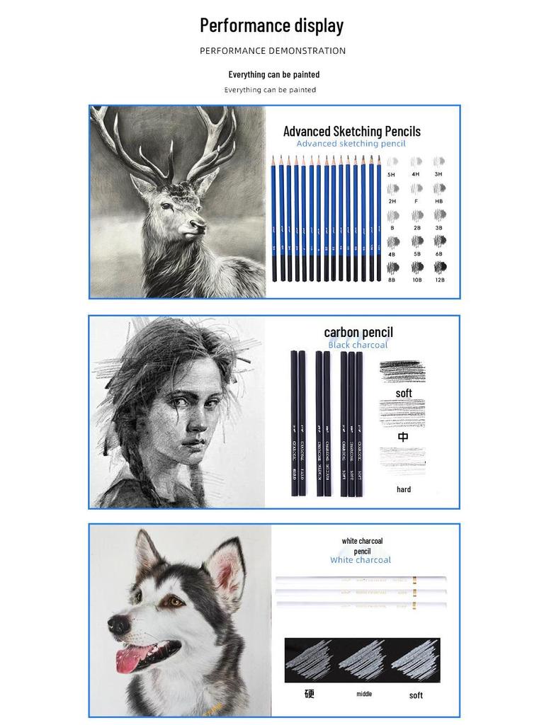 76-Piece Sketching & Drawing Set with Water-Soluble Oil-Based Colored Pencils and Storage Bag