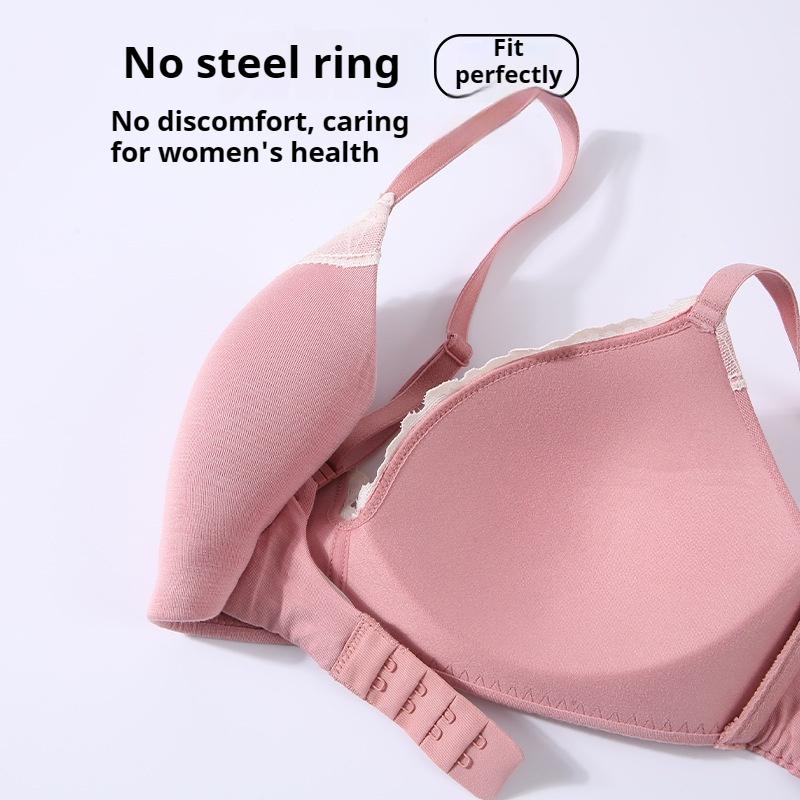French Thin Lace Underwear Small Chest Push-up Sexy Bra Without Steel Ring Adjustable Girl Bra