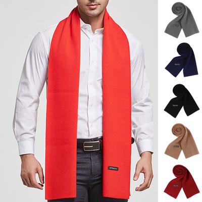 Sciarpa invernale calda da uomo, tinta unita, in finto cashmere, lunga, alla moda, morbida, scialle, casual, formale