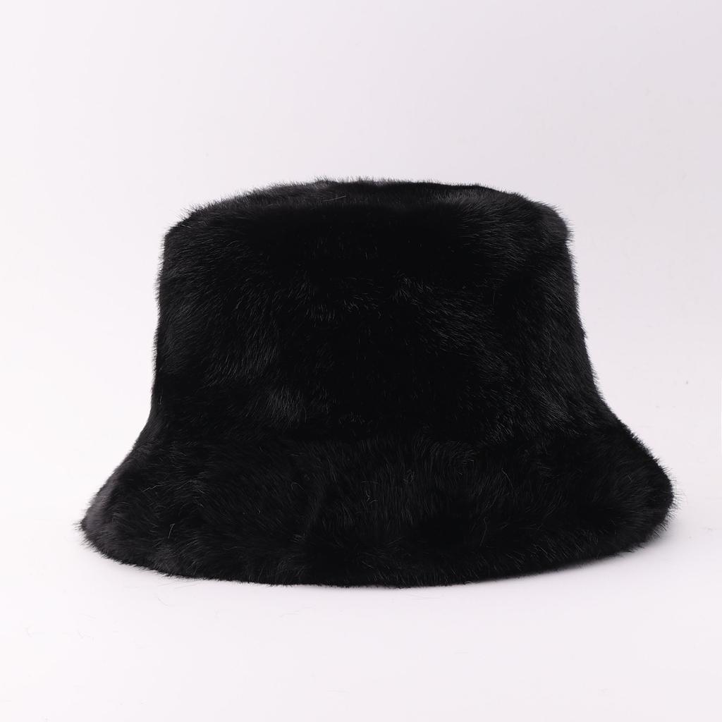 Autumn and winter bucket hat plush warm cold basin hat new plush face small versatile sun hat