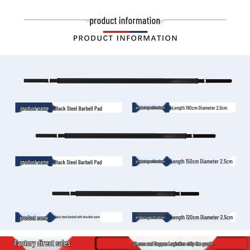 Yituo 1.2m Foam Padded Barbell Bar