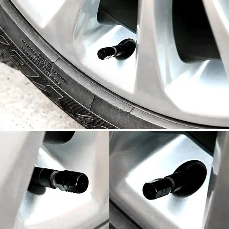 4pcs Car Tire Stem Valve Caps Aluminum Alloy Car Wheel Tire Valve Rim Stem Covers Airdust Waterproof for Automobiles Motorcycl