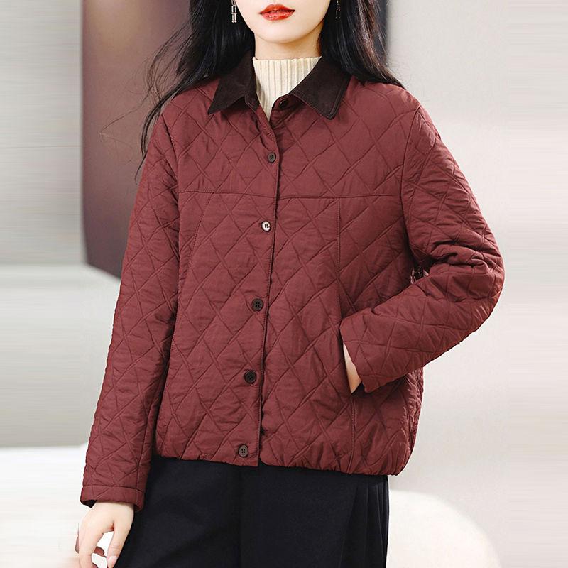 Fashionable and Elegant Mom's Short Cotton Jacket – Lightweight & Warm Coat for Casual and Stylish Moms