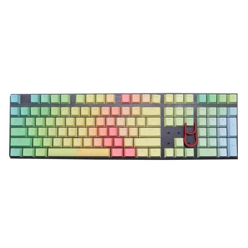 Thick PBT Dye Sub Keycaps Top Printed Fronts 108-Key Rainbow Keycap For MX hes Gaming Mechanical Keyboard