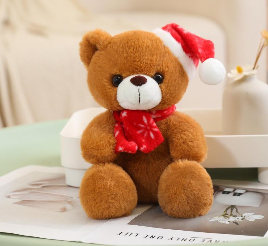 Christmas Teddy Bear with Hat - Cute Plush Doll Gift