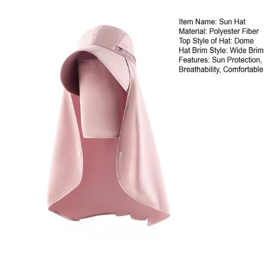 Sun Hat for Women Wide Brim Shawl with Neck Flap And Ponytail Hole Outdoor UV Protection Beach Hat for Fishing Hiking