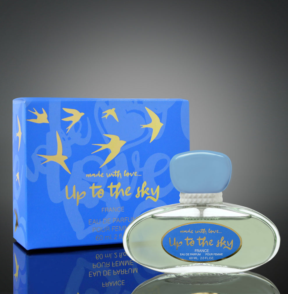 

Жіноча парфумована вода UP TO THE SKY 60 мл Франція 50 ml синій