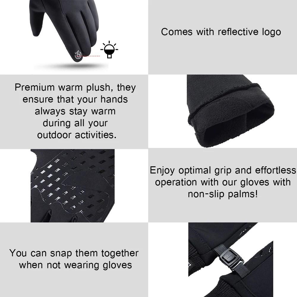 Fleece-Lined Touchscreen Winter Sports Gloves - Windproof, Non-slip, Heating for Men & Women