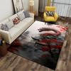Red Dragon Amid Mystic Temple suitable as a non-slip mat for the living room or bedroom sofa