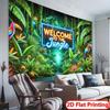 2D Green Jungle Toucan Background Cloth Neon Sign Photo Booth Prop