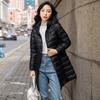 2026 Women's Mid-Length Lightweight Down Jacket with Detachable Hood - Autumn/Winter Fashionable Outerwear