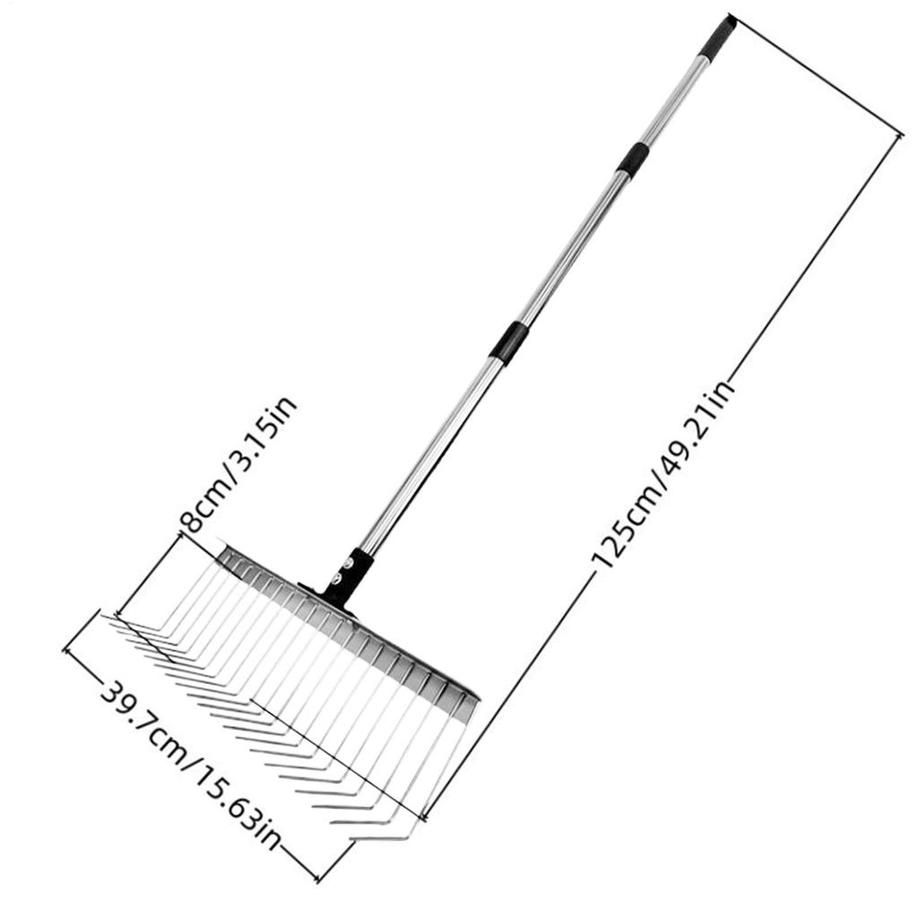 Rakes For Lawns Yard Rake With Adjustable Handle Yard Tools Gardening Leaf Collection Supplies For Cleaning Landscaping Beach
