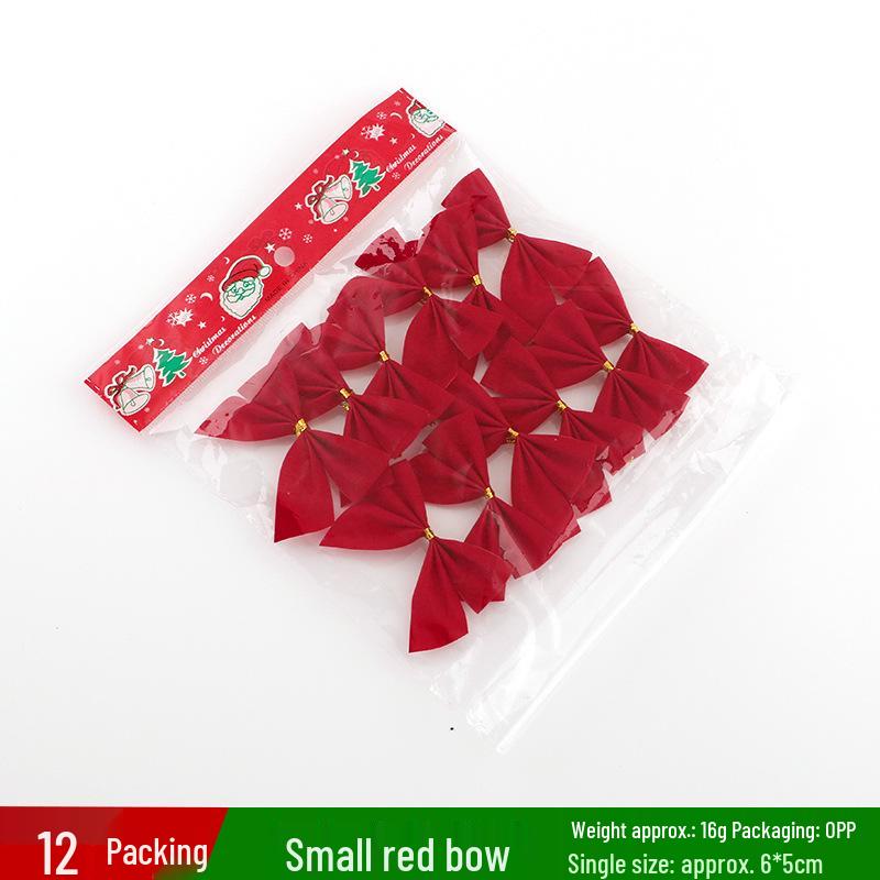 

12-Pack 5.5cm Red Flocked Christmas Tree Bows