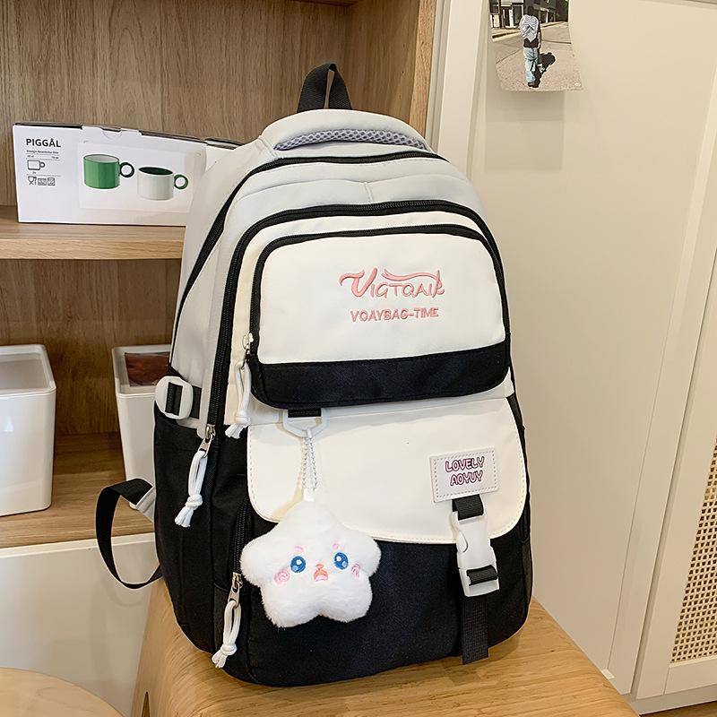 Mori school bag for female high school students, simple backpack ins style Korean , large-capacity junior high school students, computer backpack tide