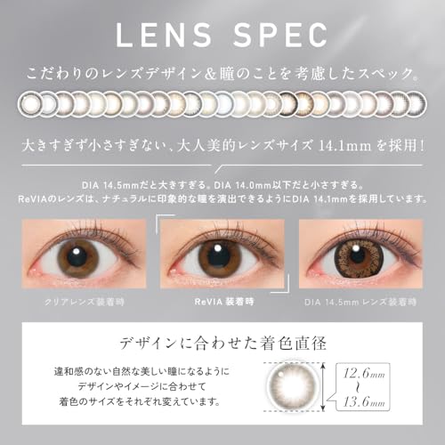 Official ReVIA 1day COLOR Mist Iris Prescription 0.00 10 pieces