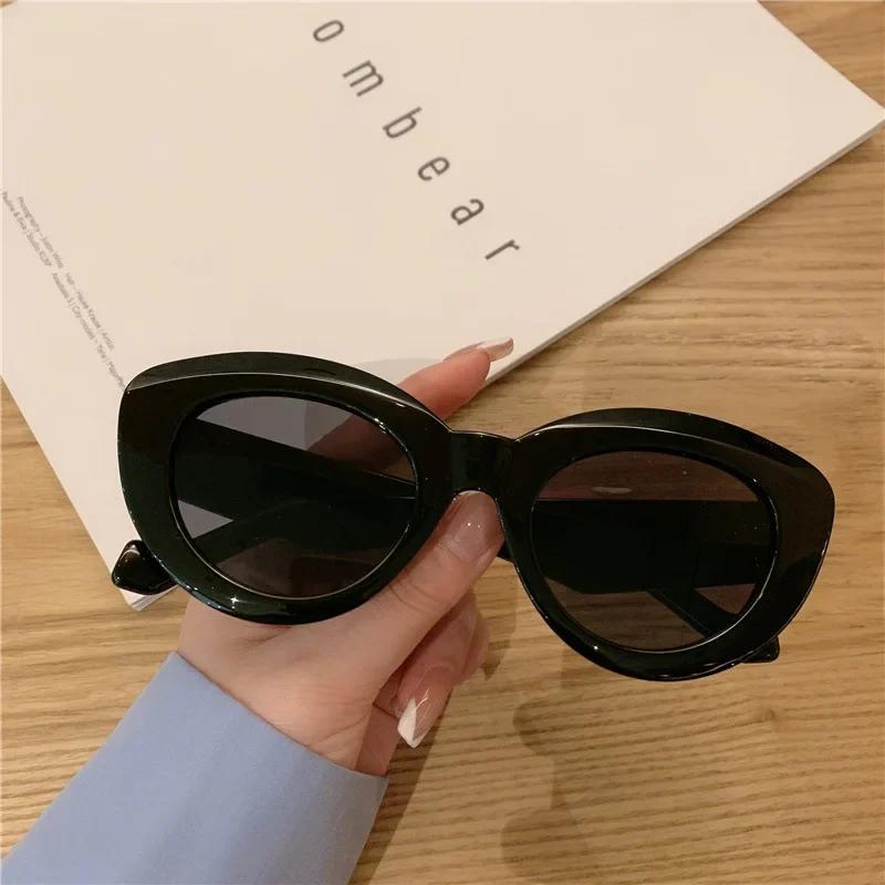 New Fashion Oval Sunglasses For Women Cat Eye Style Uv400 Protection Eyewear Jelly Color Sun Glasses