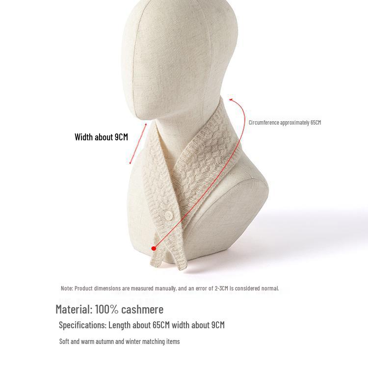 Pure Cashmere Knitted Snood Scarf - Warm, Short, Small Neck Protector, Ideal for Parent-Child Matching