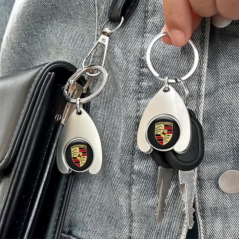 Fashion Zinc Alloy Car Logo Keychain Keyring For Porsche Panamera Cayenne Taycan 911 718 Macan Carrera-GT 928 968 Accessories
