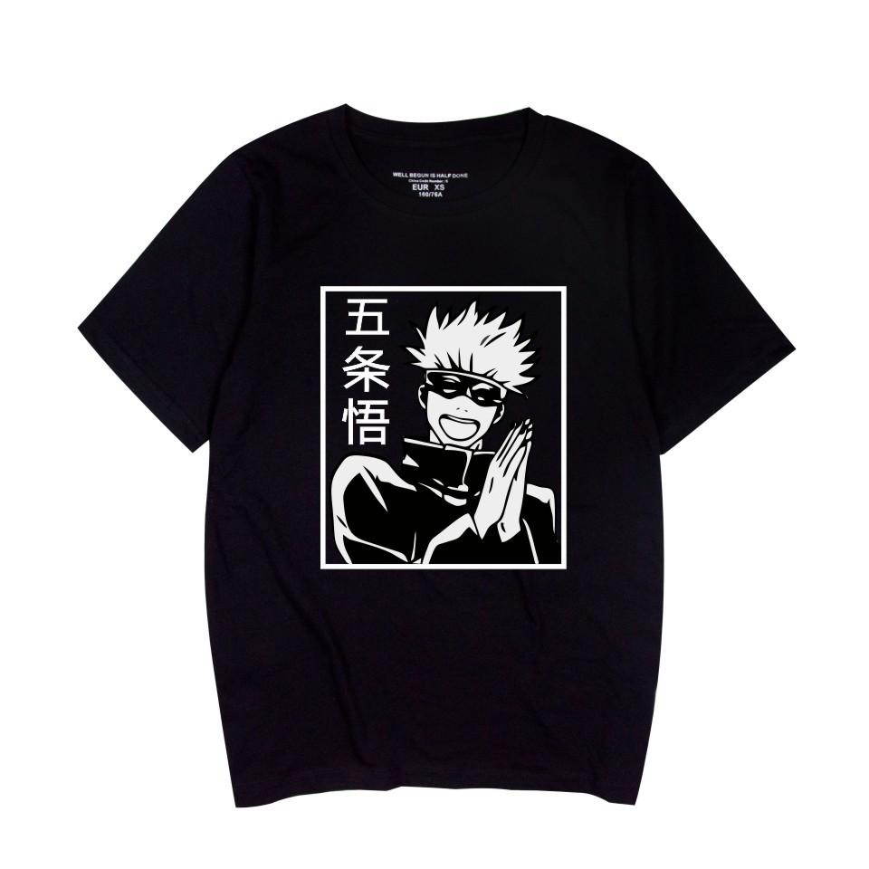 

Jujutsu Kaisen Anime Women Men s T-shirts Cartoon Printed O-Neck Short Sleeves Fashion Streetwear XS чёрный