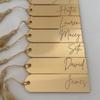 Custom Acrylic Name Place Cards Mirrored Place Card Wedding Bachelorette Party Gold Mirror Place Mats Engraved Tag Bridal Shower