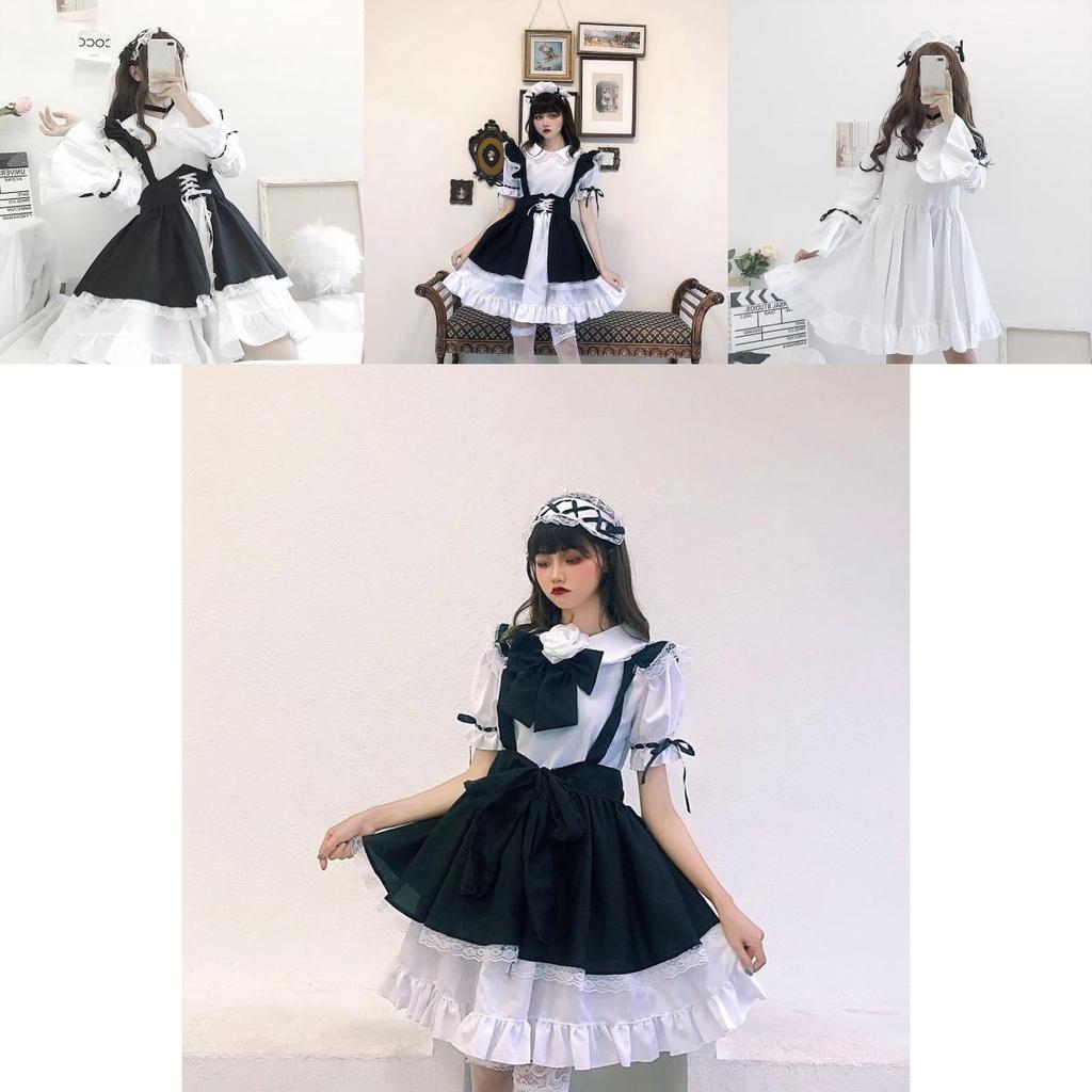 Beautiful Gothic Lolita Dress With Apron And Headdress Perfect For Cosplay Events