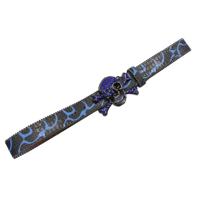 Rhinestone Belt Women's Belt Men's Inlaid with Diamond Pin Buckle Punk Fashion Trend Bbsimon Belt Men's Style