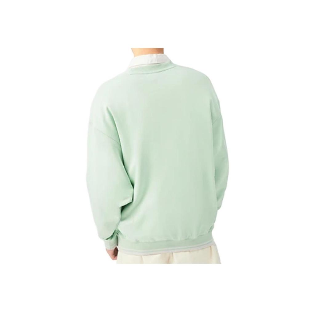 Li-Ning Lining Imagination Logo Embroidered Loose Crew Neck Pullover Sweatshirt Unisex Tops Tender-Leaf-Green AWDS222-3