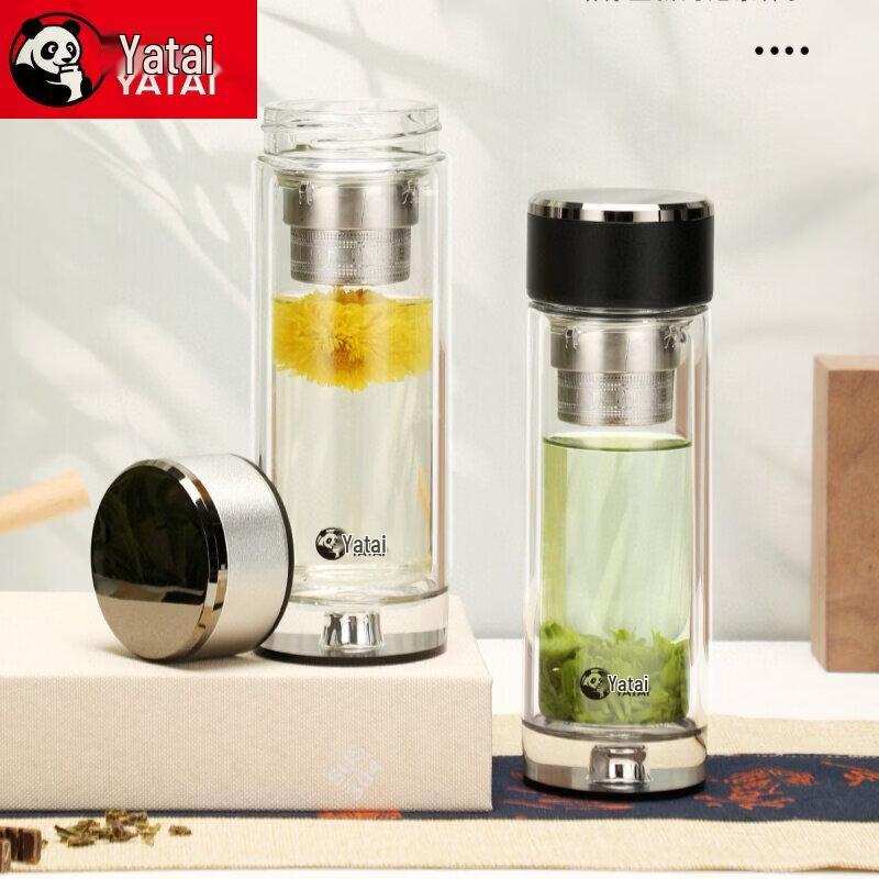 YATAI Double-Wall Glass Tea Tumbler with Infuser
